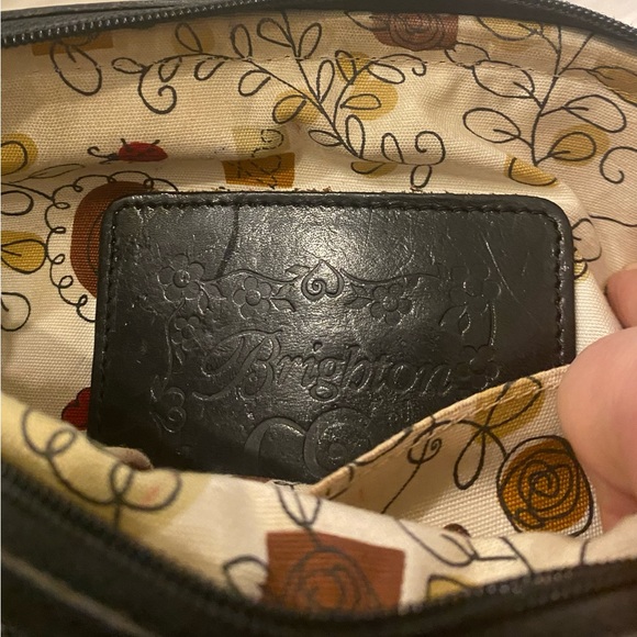 Brighton Straw Tote Shoulder Bag, Black & Tan - Picture 6 of 9